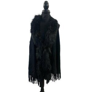 Dressbarn Women's Black Fuzzy Vest